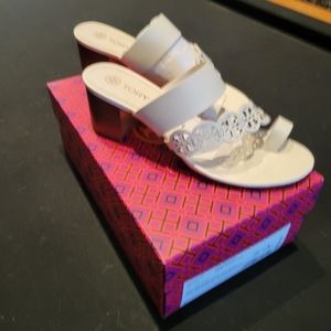 Tory Burch tiny Miller heeled sandal new Ivory White size 7